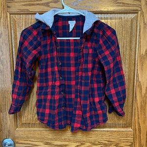Boy’s Flannel Hooded Button Down